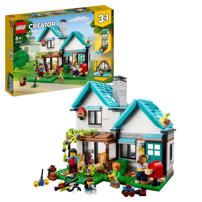 LEGO Creator 3-en-1 31139 La Maison Accueillante Maquette avec 3 Maisons Différentes et Figurines