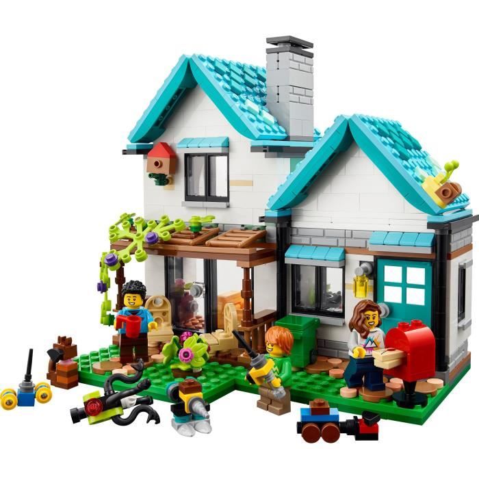 LEGO Creator 3-en-1 31139 La Maison Accueillante Maquette avec 3 Maisons Différentes et Figurines