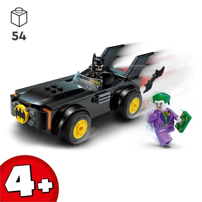 LEGO DC 76264 La Poursuite du Joker en Batmobile Jouet de Voiture avec Brique de Démarrage Super-Héros