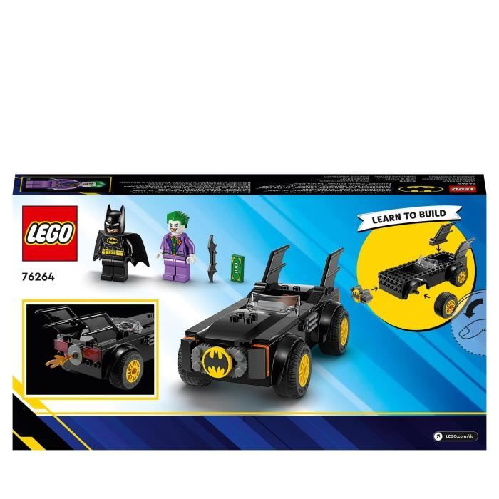 LEGO DC 76264 La Poursuite du Joker en Batmobile Jouet de Voiture avec Brique de Démarrage Super-Héros