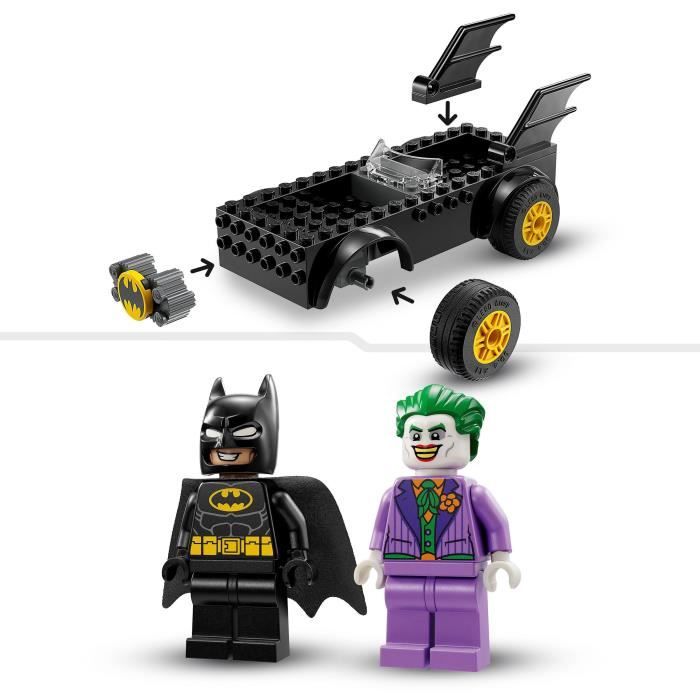 LEGO DC 76264 La Poursuite du Joker en Batmobile Jouet de Voiture avec Brique de Démarrage Super-Héros