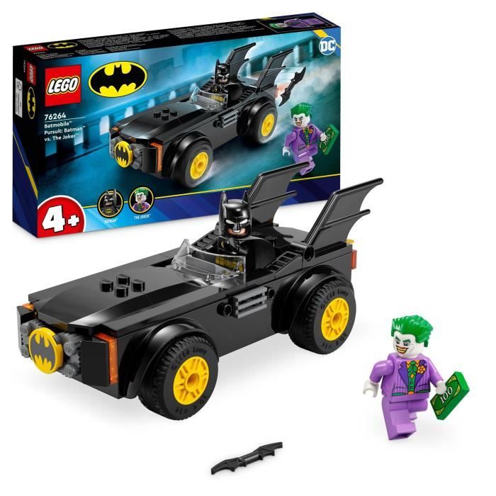 LEGO DC 76264 La Poursuite du Joker en Batmobile Jouet de Voiture avec Brique de Démarrage Super-Héros