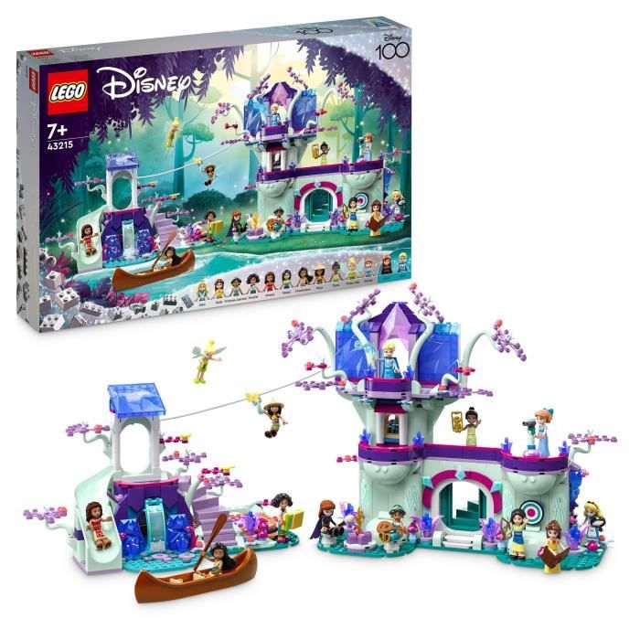 LEGO Disney 43215 La Cabane Enchantée dans l’Arbre avec 13 Mini-Poupées dont Princesse Jasmine et Elsa