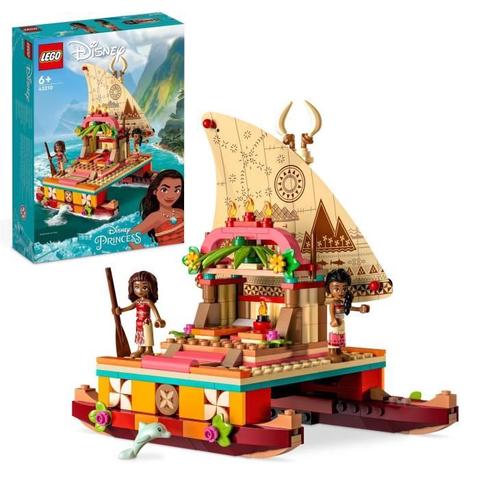 LEGO Disney Princesse 43210 Le Bateau d’Exploration de Vaiana Jouet avec Dauphin Mini-Poupée