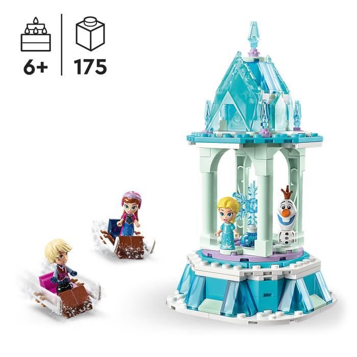 LEGO Disney Princesse 43218 Le Manege Magique d’Anna et Elsa Jouet Reine des Neiges avec Figurine Olaf