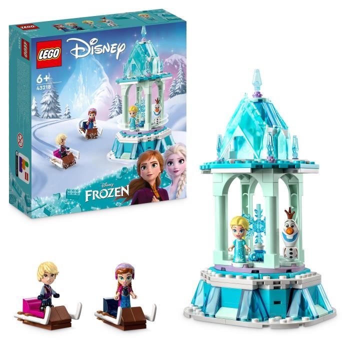 LEGO Disney Princesse 43218 Le Manege Magique d’Anna et Elsa Jouet Reine des Neiges avec Figurine Olaf