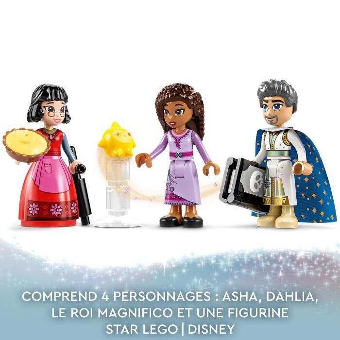 LEGO Disney Wish 43224 Le Château du Roi Magnifico Jouet Tiré du Film Wish avec Figurine Asha Dahlia et le Roi Magnifico