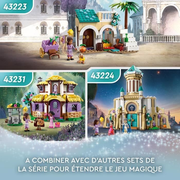 LEGO Disney Wish 43224 Le Château du Roi Magnifico Jouet Tiré du Film Wish avec Figurine Asha Dahlia et le Roi Magnifico