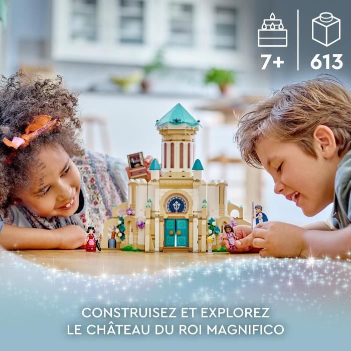 LEGO Disney Wish 43224 Le Château du Roi Magnifico Jouet Tiré du Film Wish avec Figurine Asha Dahlia et le Roi Magnifico