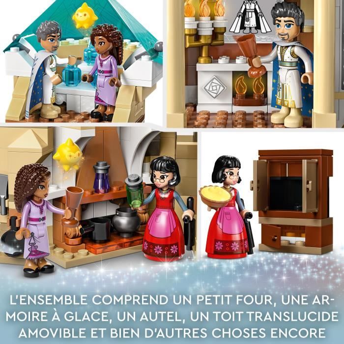 LEGO Disney Wish 43224 Le Château du Roi Magnifico Jouet Tiré du Film Wish avec Figurine Asha Dahlia et le Roi Magnifico