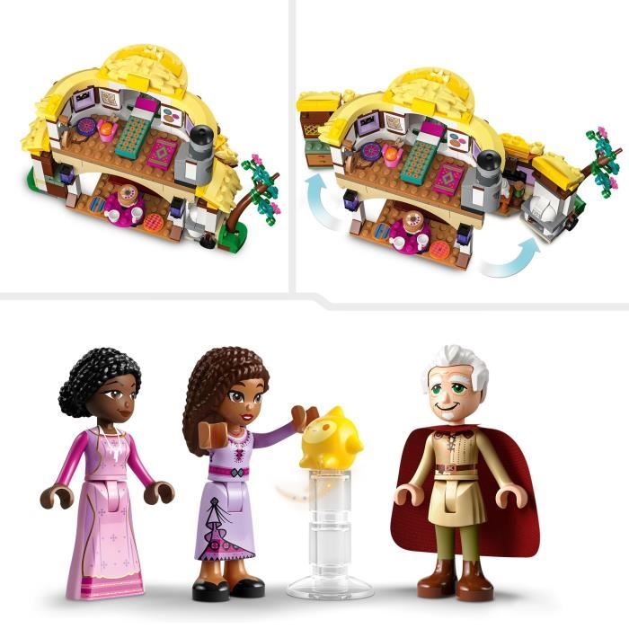 LEGO Disney Wish 43231 La Chaumiere d’Asha Maison de Poupées avec Mini Poupées Asha Sakina et Sabino et Figurine Star