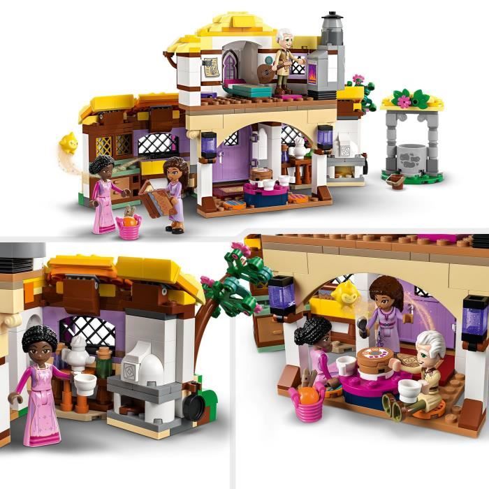 LEGO Disney Wish 43231 La Chaumiere d’Asha Maison de Poupées avec Mini Poupées Asha Sakina et Sabino et Figurine Star