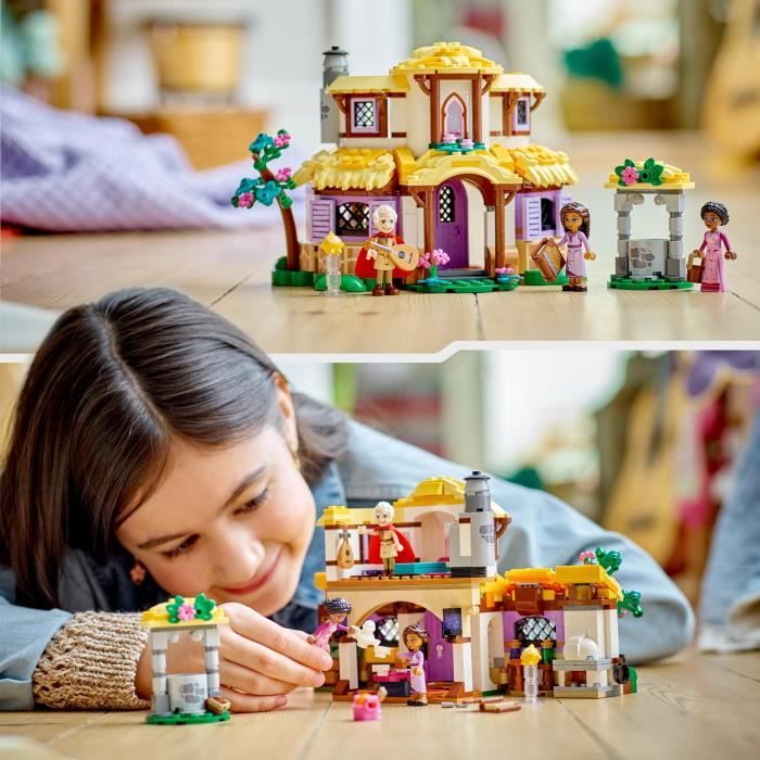 LEGO Disney Wish 43231 La Chaumiere d’Asha Maison de Poupées avec Mini Poupées Asha Sakina et Sabino et Figurine Star