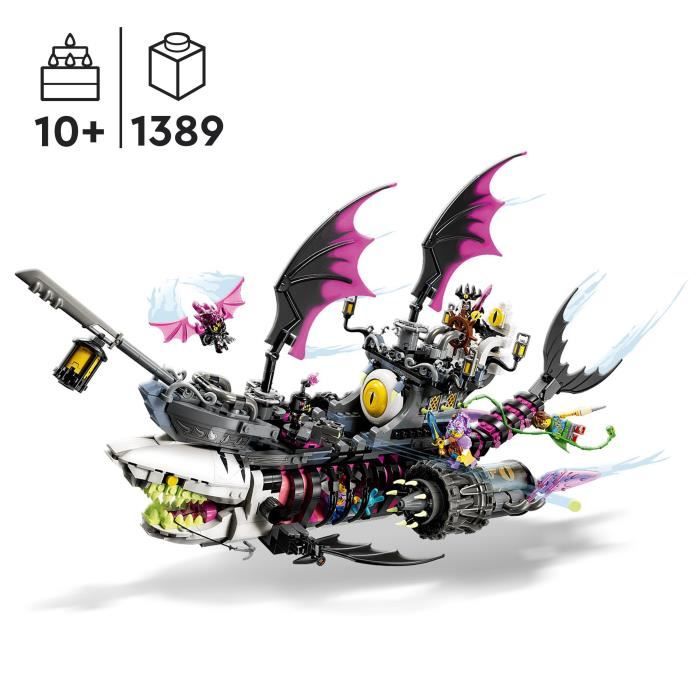 LEGO DREAMZzz 71469 Le Vaisseau Requin des Cauchemars Construire un Jouet de Bateau Pirate de 2 Façons