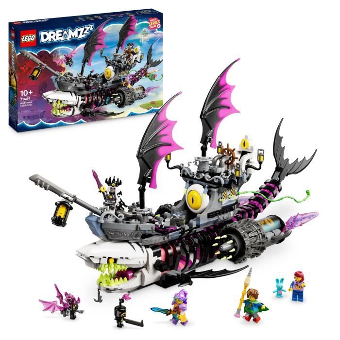 LEGO DREAMZzz 71469 Le Vaisseau Requin des Cauchemars Construire un Jouet de Bateau Pirate de 2 Façons