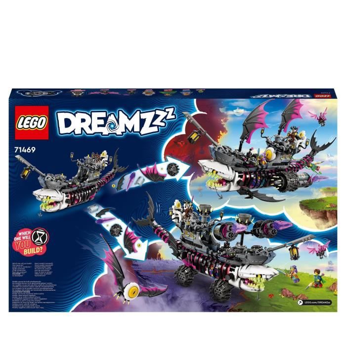 LEGO DREAMZzz 71469 Le Vaisseau Requin des Cauchemars Construire un Jouet de Bateau Pirate de 2 Façons