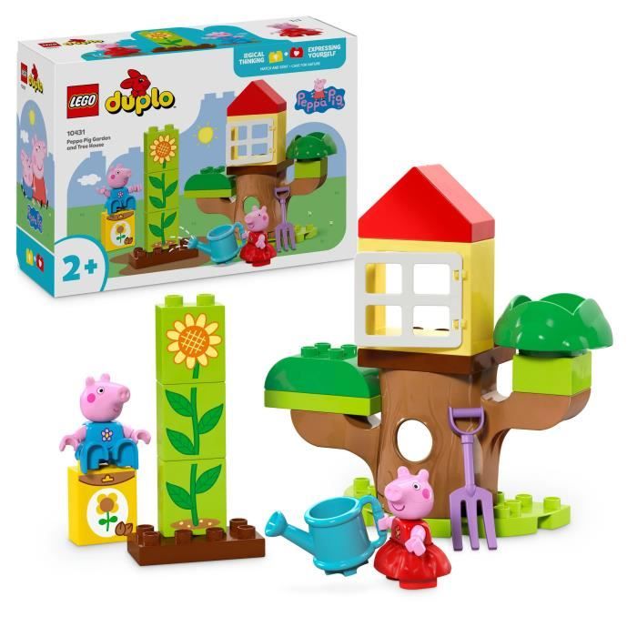 LEGO DUPLO 10431 Le Jardin et la Cabane dans l’Arbre de Peppa Pig - Jouet Créatif