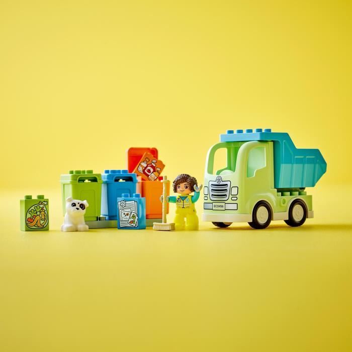 LEGO DUPLO 10987 Le Camion de Recyclage Jouets Éducatifs et de Tri de Couleurs Enfants 2 Ans