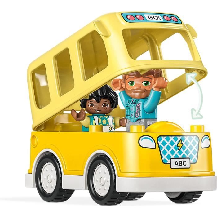 LEGO DUPLO 10988 Le Voyage en Bus Jouet Éducatif pour Développer la Motricité Fine Enfants 2 Ans