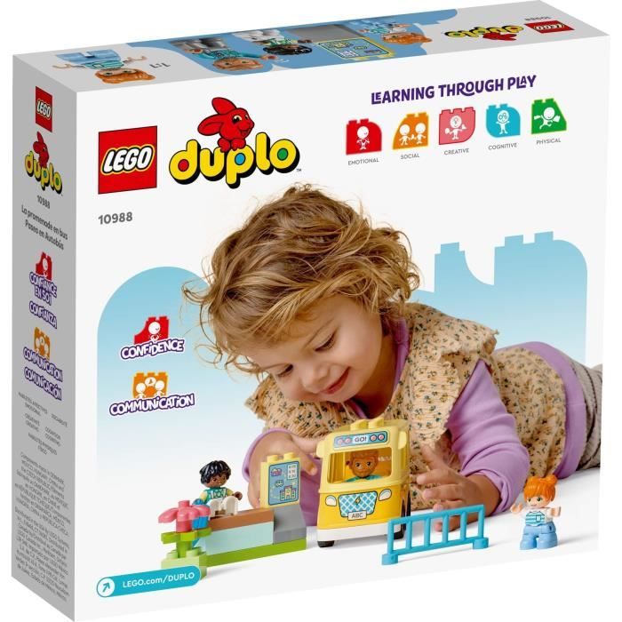 LEGO DUPLO 10988 Le Voyage en Bus Jouet Éducatif pour Développer la Motricité Fine Enfants 2 Ans