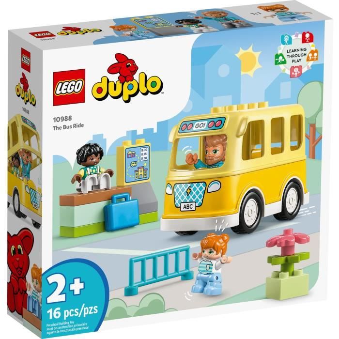 LEGO DUPLO 10988 Le Voyage en Bus Jouet Éducatif pour Développer la Motricité Fine Enfants 2 Ans