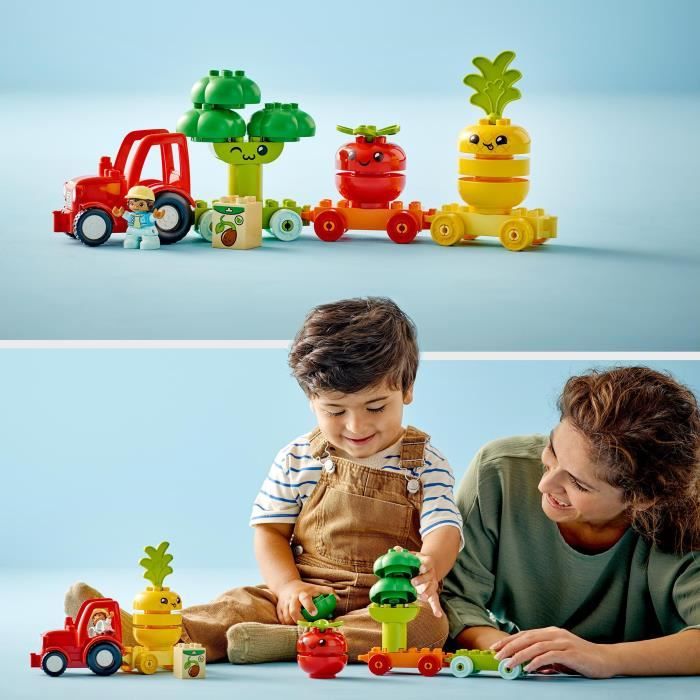 LEGO DUPLO My First 10982 Le Tracteur des Fruits et Légumes Jouet a Empiler et a Trier