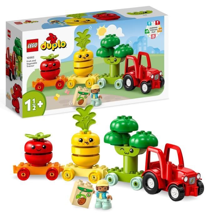 LEGO DUPLO My First 10982 Le Tracteur des Fruits et Légumes Jouet a Empiler et a Trier