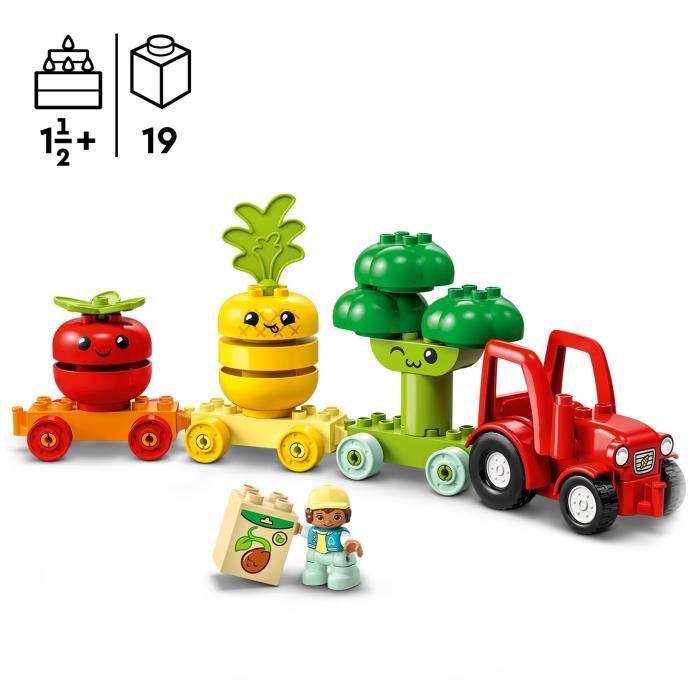 LEGO DUPLO My First 10982 Le Tracteur des Fruits et Légumes Jouet a Empiler et a Trier