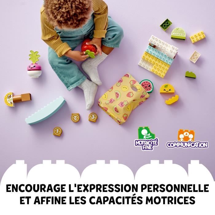 LEGO DUPLO My First 10983 Le Marché Bio Jouets Éducatifs a Empiler Enfants Des 18 Mois a 3 Ans