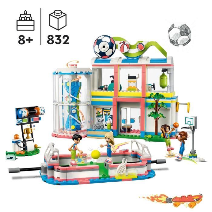 LEGO Friends 41744 Le Centre Sportif Jouet avec Figurines et Jeux de Football Basketball et Tennis