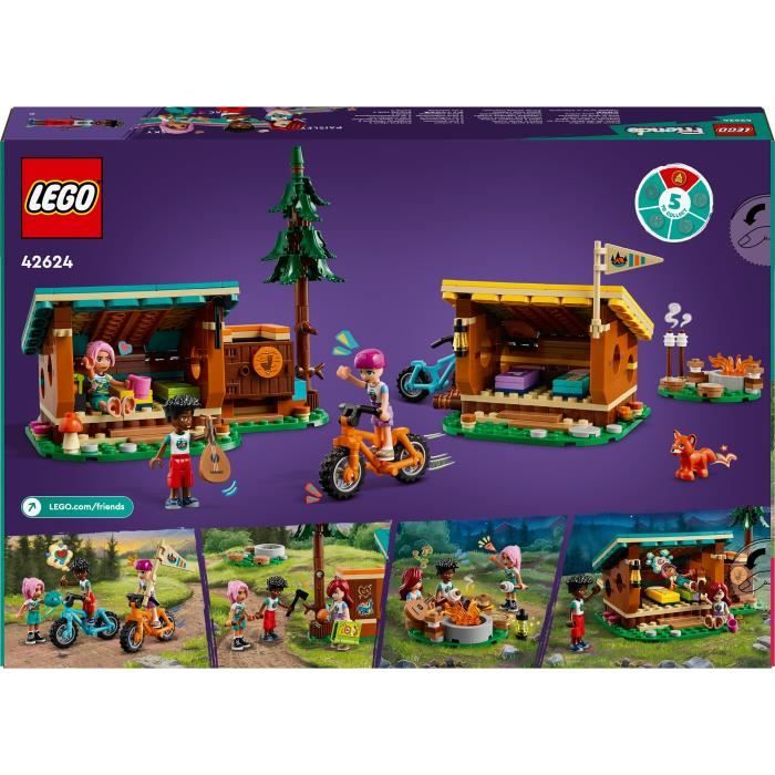 LEGO Friends 42624 Les cabanes chaleureuses de la base de loisirs - Set sur la nature