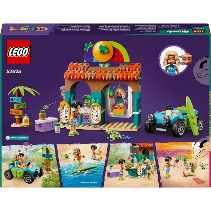 LEGO Friends 42625 Le bar a smoothies de la plage - Set boissons pour filles et garçons