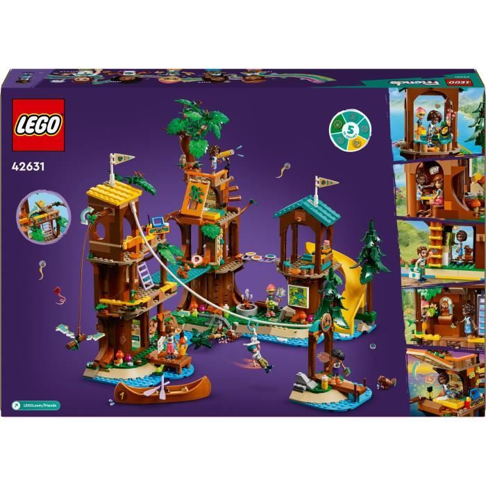 LEGO Friends 42631 La cabane dans l’arbre de la base de loisirs -Jeu créatif pour enfants