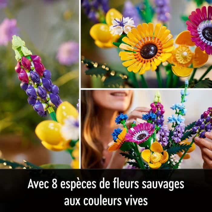 LEGO Icons 10313 Bouquet de Fleurs Sauvages Plantes Artificielles avec Coquelicots pour Adultes