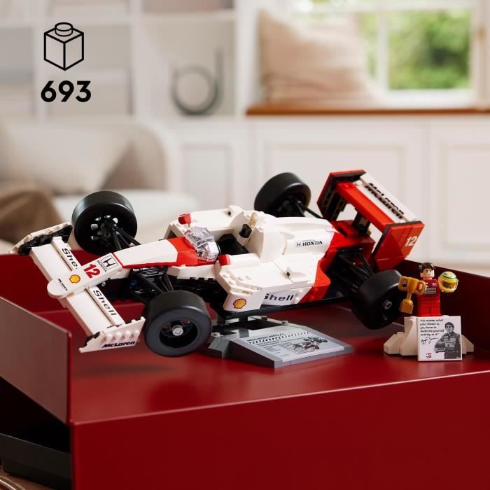 LEGO Icons 10330 McLaren MP4/4 et Ayrton Senna Set Modele Réduit de Voiture pour Adultes