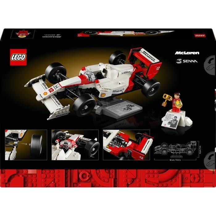 LEGO Icons 10330 McLaren MP4/4 et Ayrton Senna Set Modele Réduit de Voiture pour Adultes