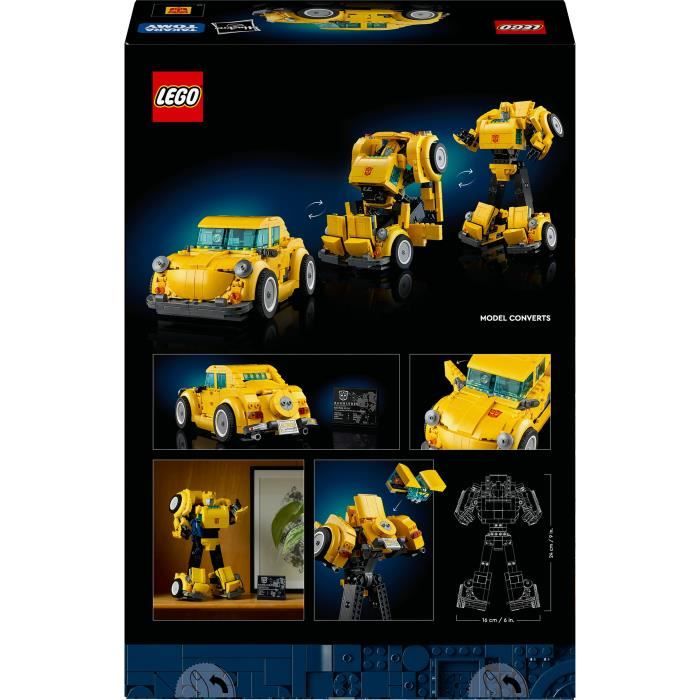 LEGO Icons 10338 Transformers Bumblebee - Figurine Robot pour Adultes - Véhicule