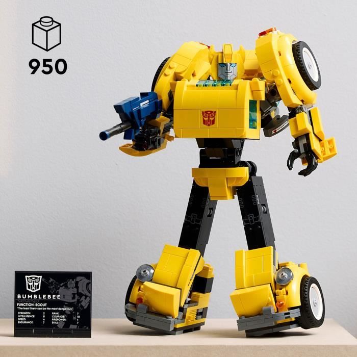 LEGO Icons 10338 Transformers Bumblebee - Figurine Robot pour Adultes - Véhicule