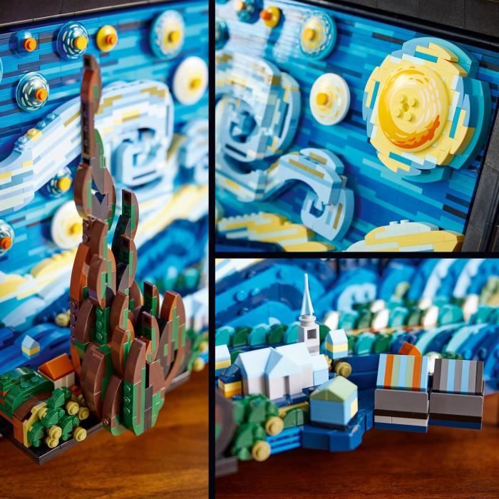 LEGO Ideas 21333 Vincent Van Gogh - La Nuit Étoilée Reproduction de Tableau sur Toile