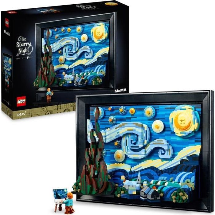 LEGO Ideas 21333 Vincent Van Gogh - La Nuit Étoilée Reproduction de Tableau sur Toile