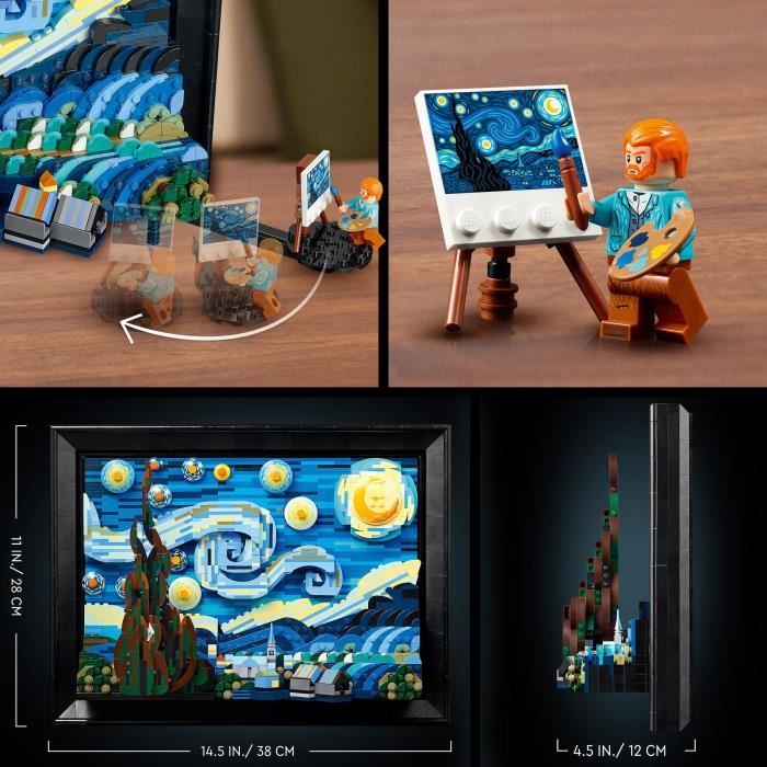 LEGO Ideas 21333 Vincent Van Gogh - La Nuit Étoilée Reproduction de Tableau sur Toile