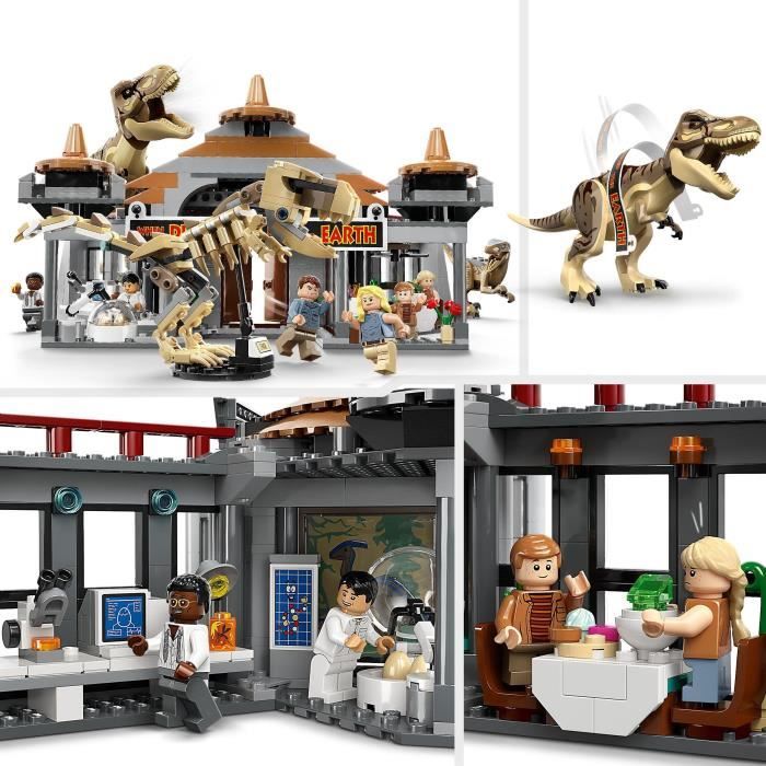 Set LEGO Jurassic Park 76961 avec dinosaures et scènes de laboratoire captivantes