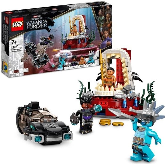 LEGO Marvel 76213 La Salle du Trône du Roi Namor Jouet Sous-Marin Figurines Black Panther