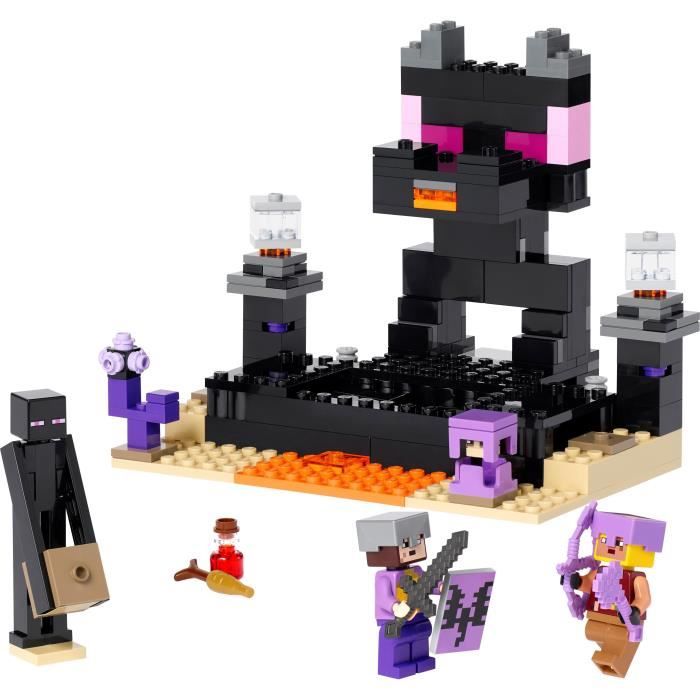 LEGO Minecraft 21242 L’Arene de l’End Jouet avec Lave Figurine Dragon de l’Ender et Enderman