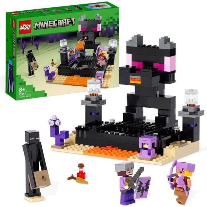 LEGO Minecraft 21242 L’Arene de l’End Jouet avec Lave Figurine Dragon de l’Ender et Enderman