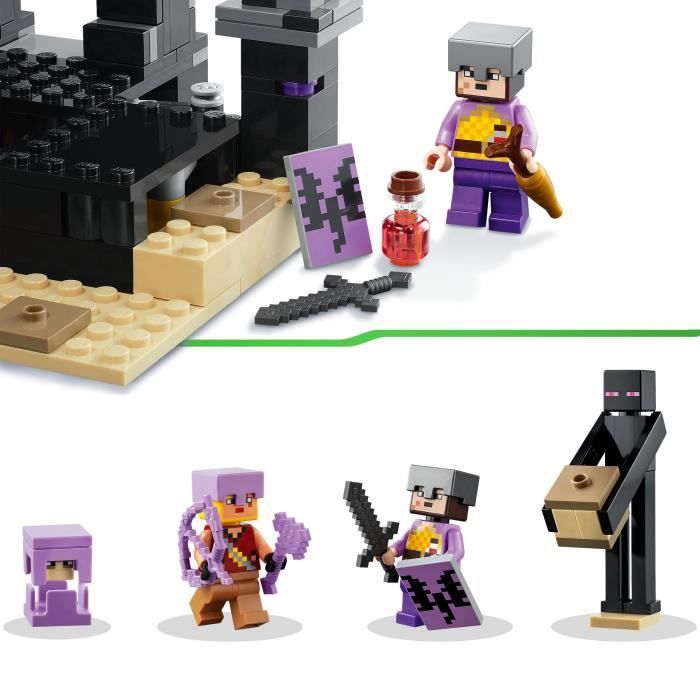 LEGO Minecraft 21242 L’Arene de l’End Jouet avec Lave Figurine Dragon de l’Ender et Enderman