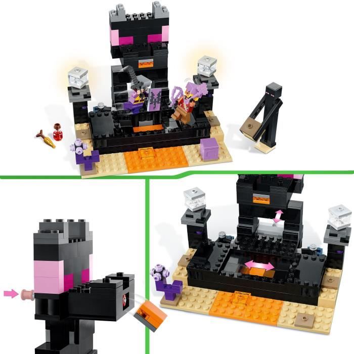 LEGO Minecraft 21242 L’Arene de l’End Jouet avec Lave Figurine Dragon de l’Ender et Enderman