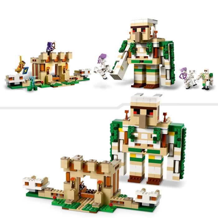 LEGO Minecraft 21250 La Forteresse du Golem de Fer Jouet Château qui se Transforme en Grande Figurine