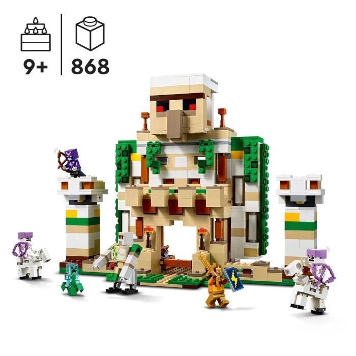 LEGO Minecraft 21250 La Forteresse du Golem de Fer Jouet Château qui se Transforme en Grande Figurine