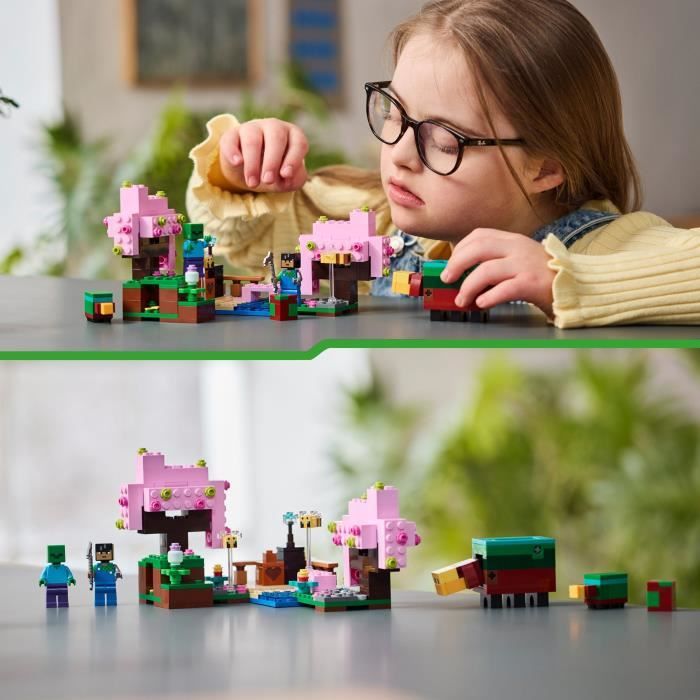 LEGO Minecraft 21260 Le jardin des cerisiers en fleurs - Minifigurines du jeu vidéo